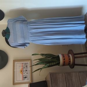 Davi & Dani 1XL Beautiful Light Blue Dress with White Stitching